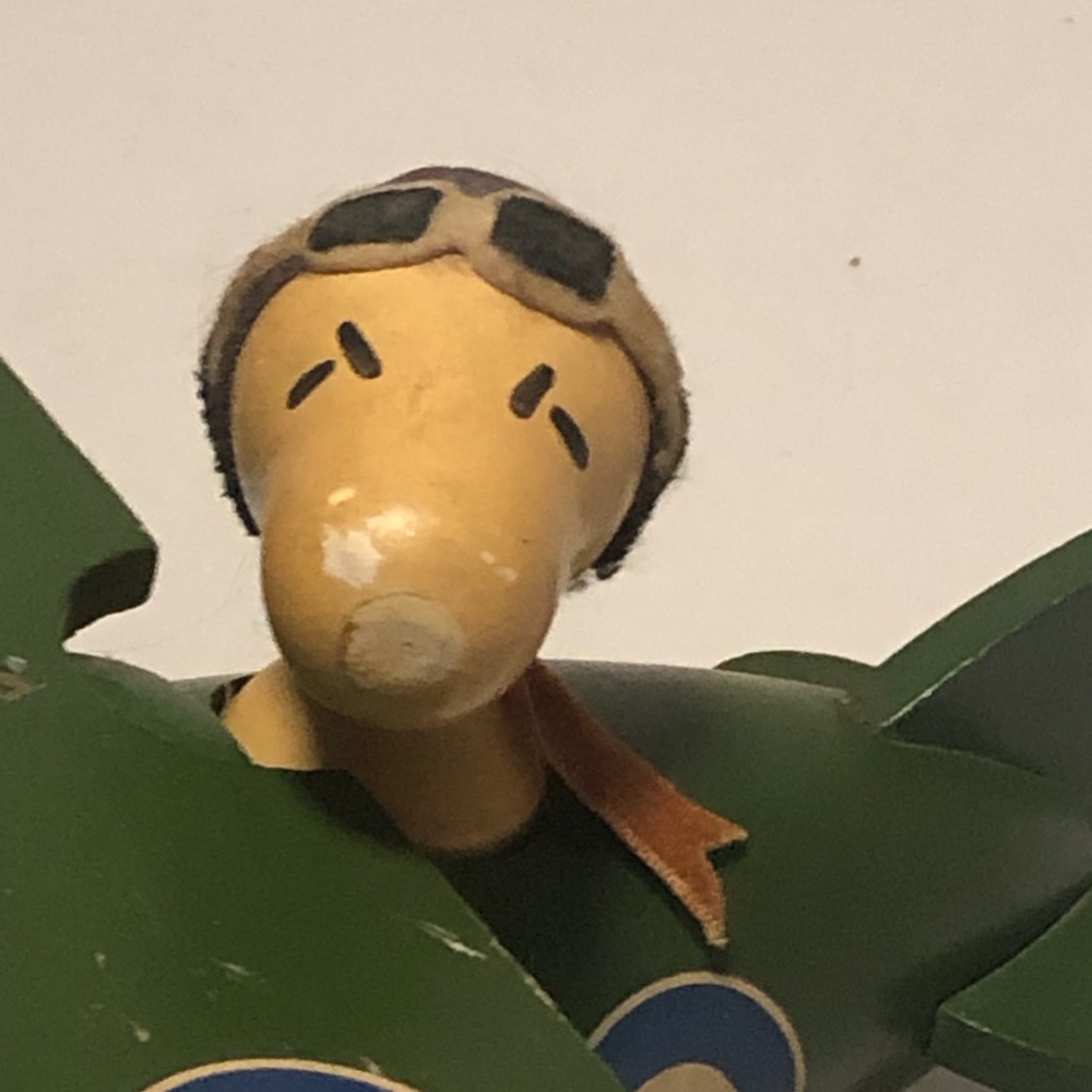 Peanuts Green Biplane Music Box with Snoopy Pilot - Picture 2 of 12